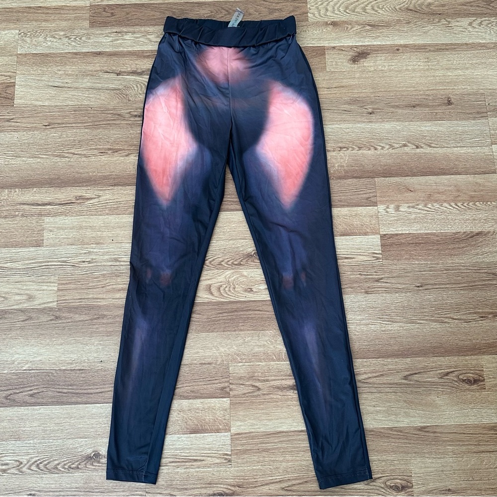 Half Heart Women's Unique Design Leggings Multicolor Size S